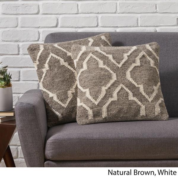 Gdf Studio Basma Boho Wool Throw Pillow (Set Of 2)
