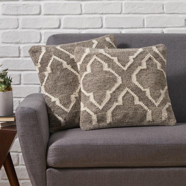 Gdf Studio Basma Boho Wool Throw Pillow (Set Of 2)
