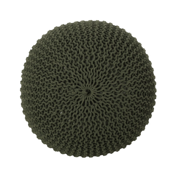 Gdf Studio Belle Modern Knitted Cotton Round Pouf