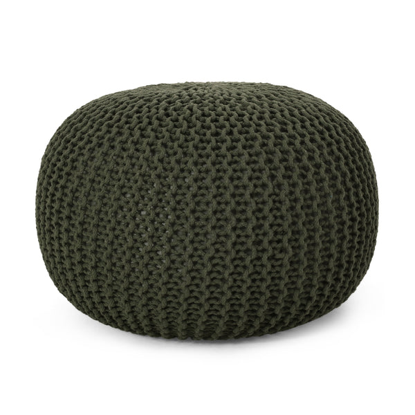 gdf studio Belle Modern Knitted Cotton Round Pouf