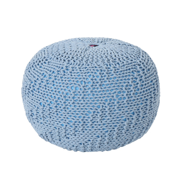 Gdf Studio Beryl Knitted Cotton Pouf