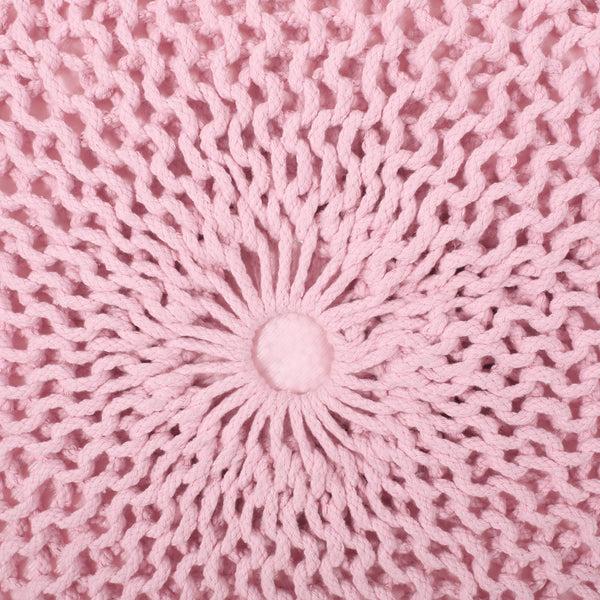 Gdf Studio Beryl Modern Knitted Cotton Round Pouf