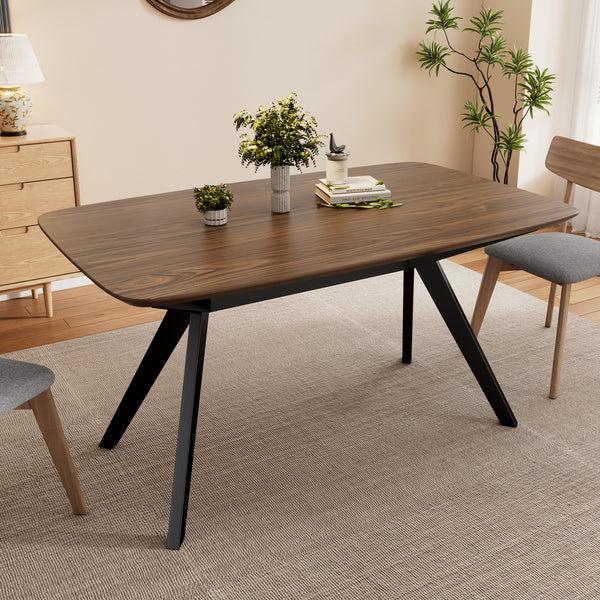 Gdf Studio Borean Modern Walnut Wood Dining Table