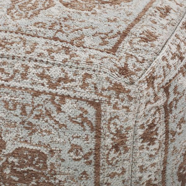 Gdf Studio Bosco Hand Loomed Fabric Cube Pouf