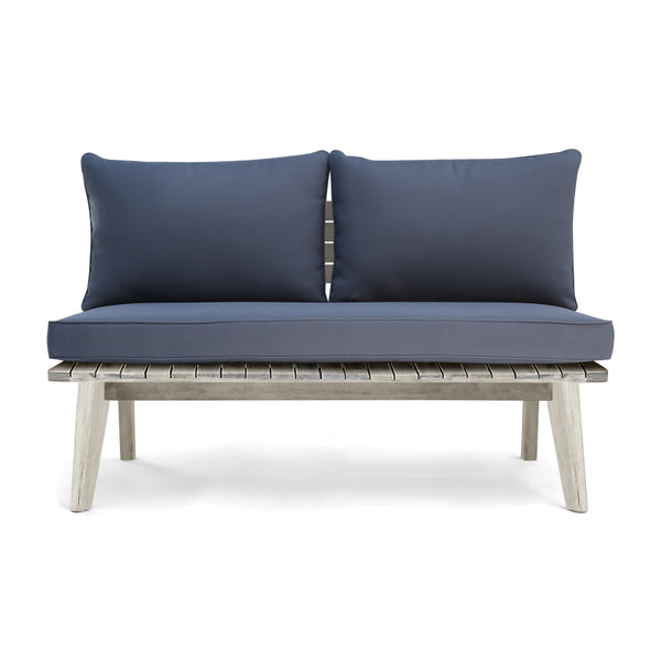 Gdf Studio Boyle Outdoor Acacia Wood Loveseat