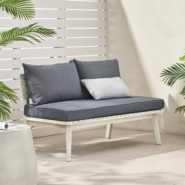 Gdf Studio Boyle Outdoor Acacia Wood Loveseat