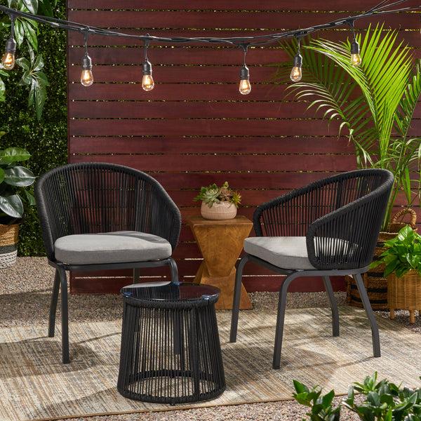 Gdf Studio Brayan Outdoor Modern 2 Seater Chat Set