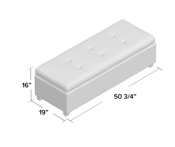 Gdf Studio Brent Wood Fabric Storage Ottoman