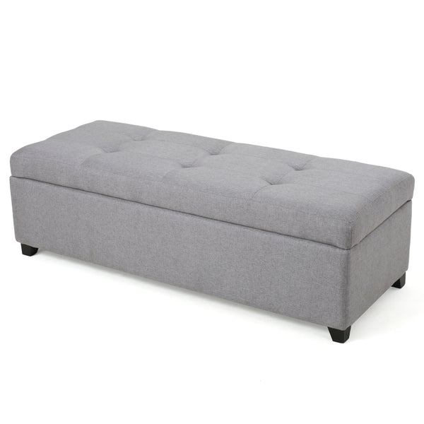 gdf studio Brent Wood Fabric Storage Ottoman