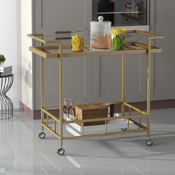 Gdf Studio Brose Modern Iron And Glass Bar Cart
