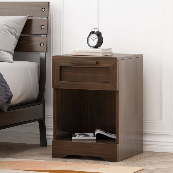 Gdf Studio Broxon Rustic 1 Drawer Nightstand
