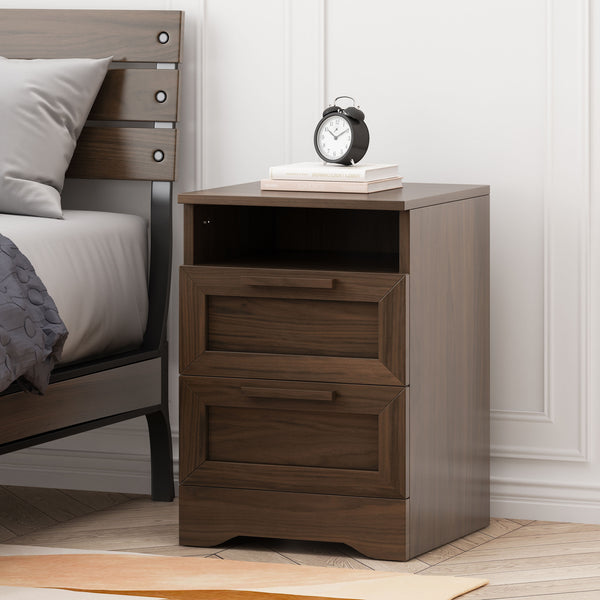 gdf studio Broxon Rustic 2 Drawer Nightstand