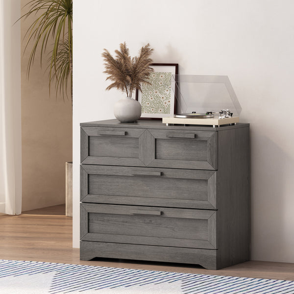 gdf studio Broxon Rustic Wide 4 Drawer Dresser