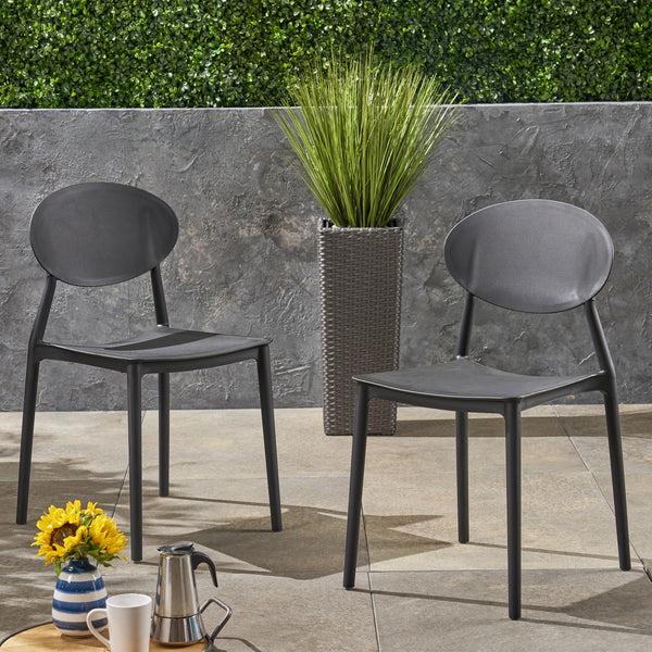 Gdf Studio Brynn Outdoor Plastic Chairs (Set Of 2)