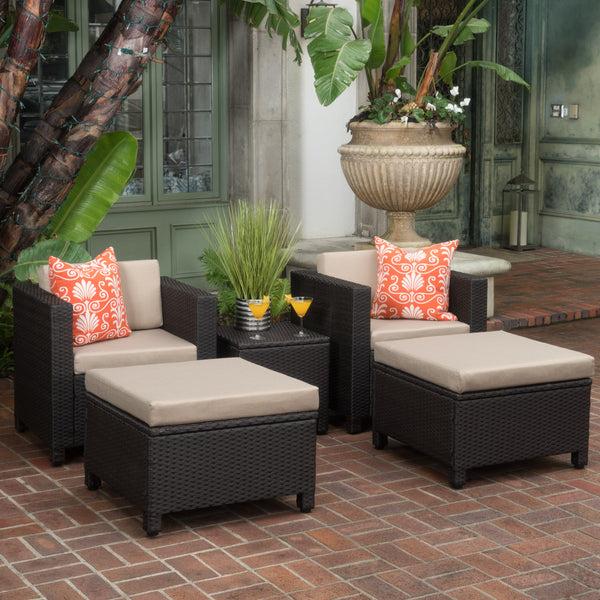 Gdf Studio Budva Outdoor 5pc Chat Set W/ Cushions