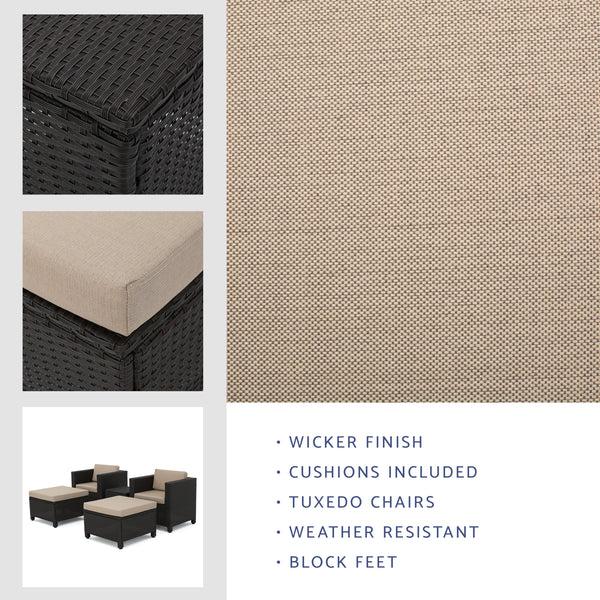 Gdf Studio Budva Outdoor 5pc Chat Set W/ Cushions