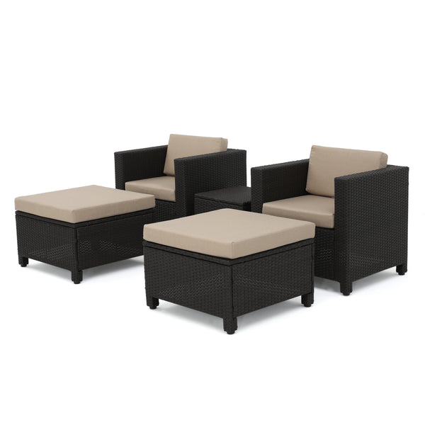 gdf studio Budva Outdoor 5pc Chat Set w/ Cushions