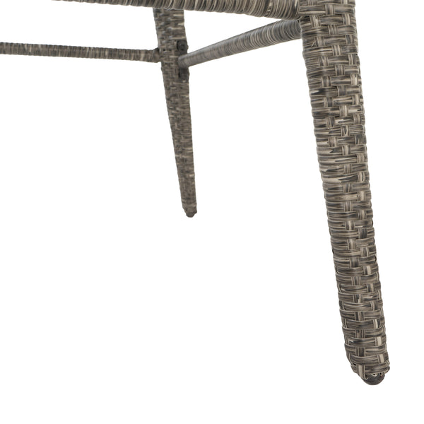 Gdf Studio Budva Outdoor Gray Wicker Bar Table