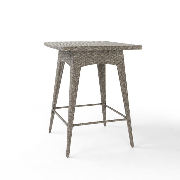 gdf studio Budva Outdoor Gray Wicker Bar Table