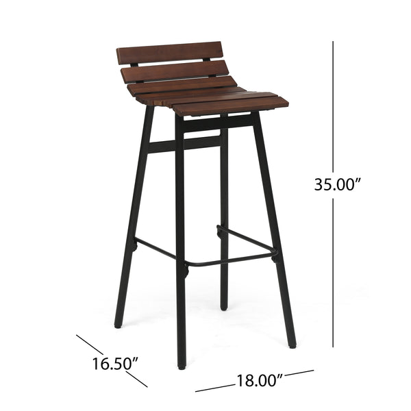 Gdf Studio Camron 35" Wooden Barstool (Set Of 2)