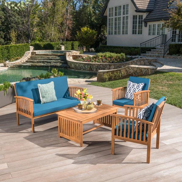 Gdf Studio Cape Town Acacia Wood Outdoor Sofa Set