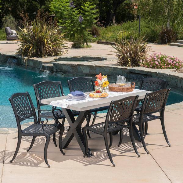 Gdf Studio Caprice Outdoor 6 Seater Dining Set
