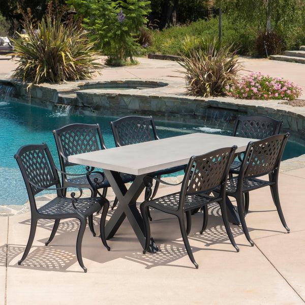 Gdf Studio Caprice Outdoor 6 Seater Dining Set