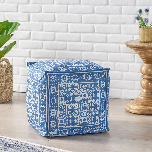 Gdf Studio Catron Contemporary Fabric Cube Pouf