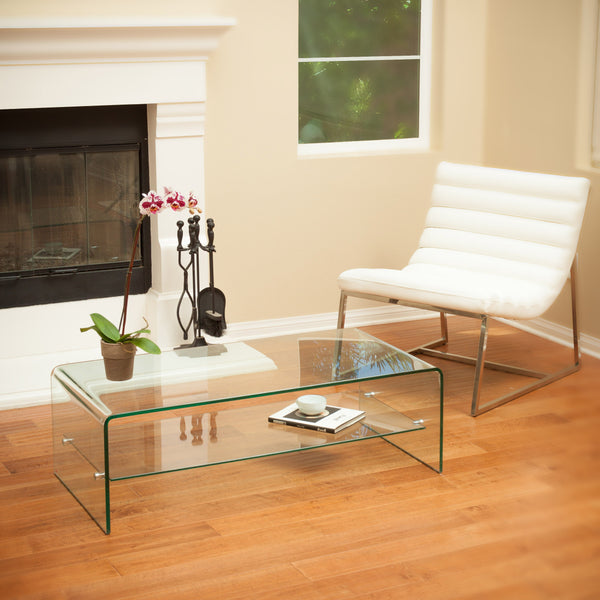 Gdf Studio Charlize Glass Coffee Table