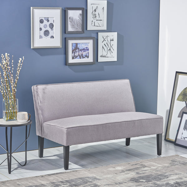 Gdf Studio Charlotte Light Grey Fabric Settee