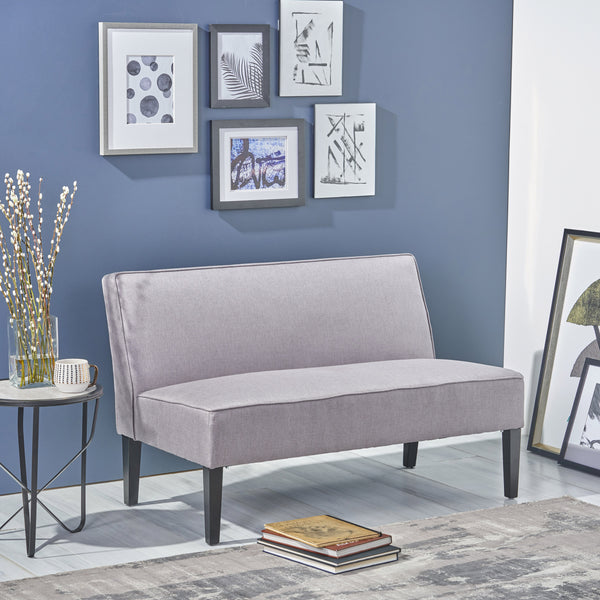gdf studio Charlotte Light Grey Fabric Settee