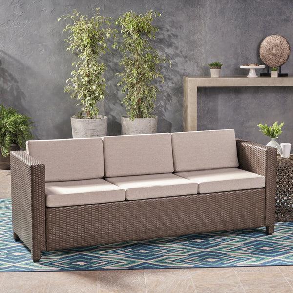 Gdf Studio Cony Outdoor Wicker 3 Seater Sofa