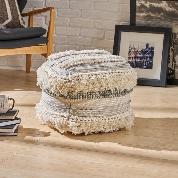 Gdf Studio Curry Handcrafted Boho Fabric Pouf