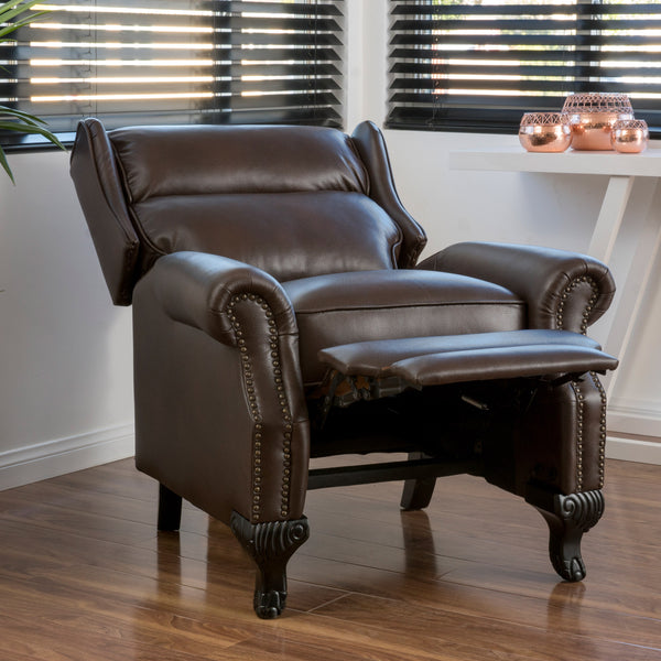 Gdf Studio Curtis Leather Recliner Club Chair