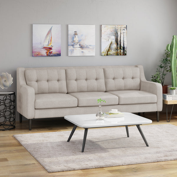 Gdf Studio Daelynn Tufted Fabric 3 Seater Sofa