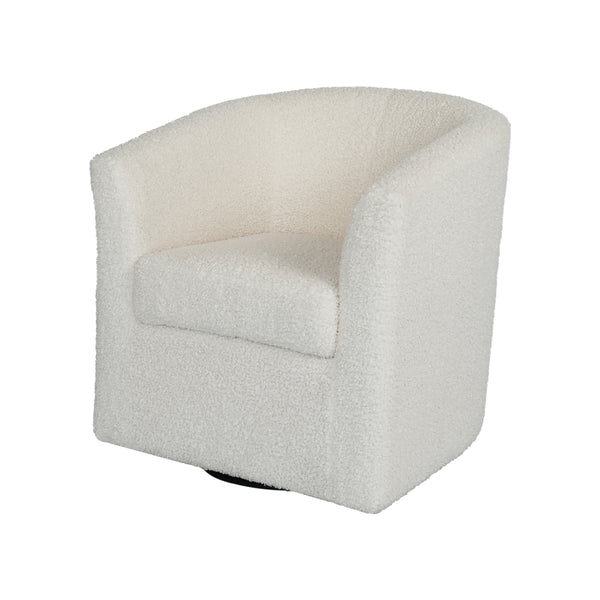 Gdf Studio Daisy Boucle Swivel Club Chair White