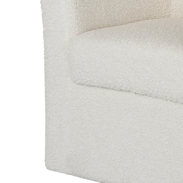 Gdf Studio Daisy Boucle Swivel Club Chair White