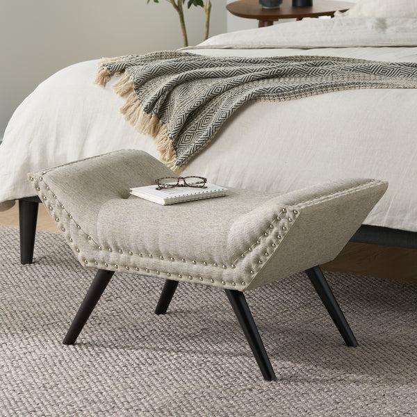 Gdf Studio Daniel Tufted Fabric Ottoman Footstool