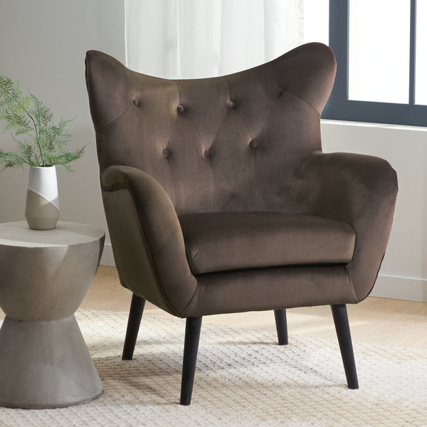 Gdf Studio Danielle Brown Velvet Arm Chair