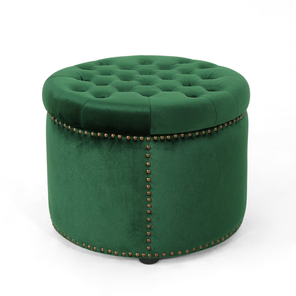 gdf studio Daralis Glam Velvet Tufted Ottoman