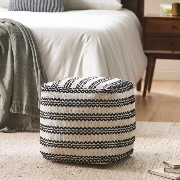 Gdf Studio Davis Handcrafted Boho Fabric Pouf