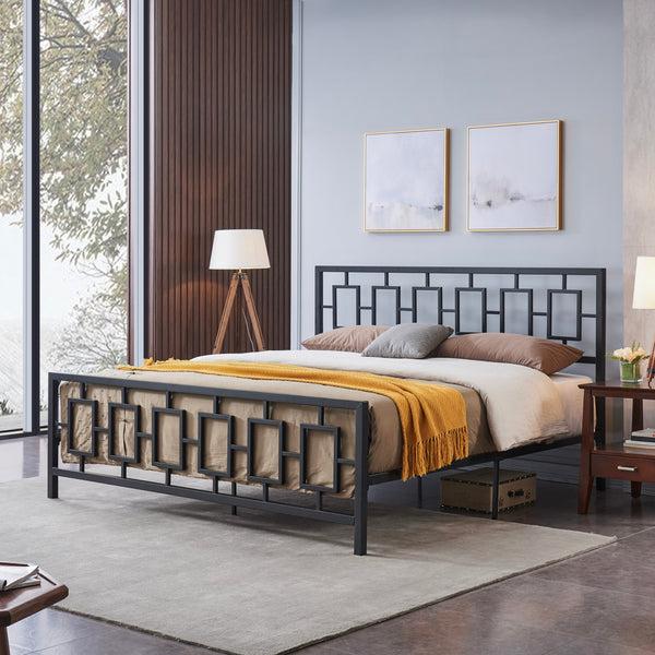 Gdf Studio Dawn Modern Iron King Bed Frame