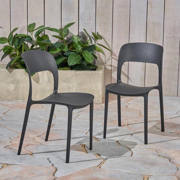 Gdf Studio Dean Outdoor Plastic Chairs (Set Of 2)