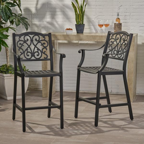 Gdf Studio Del Outdoor 28" Aluminum Barstools
