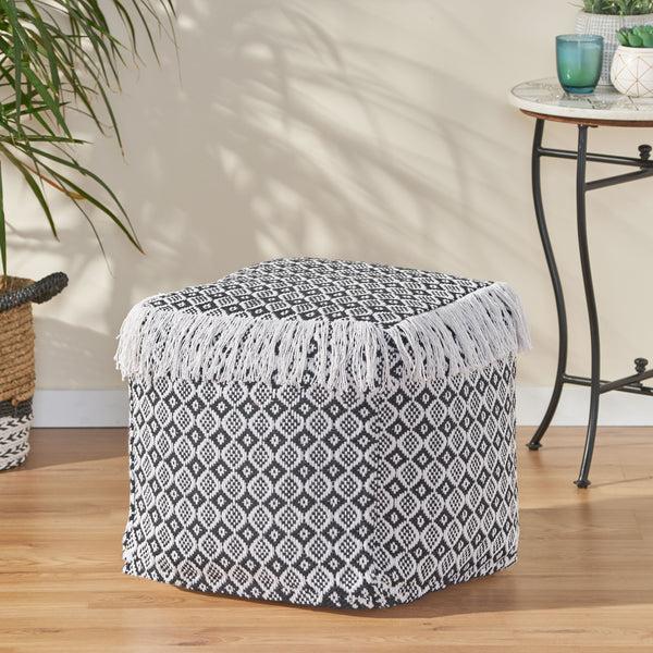 Gdf Studio Derrin Boho Fabric Cube Pouf