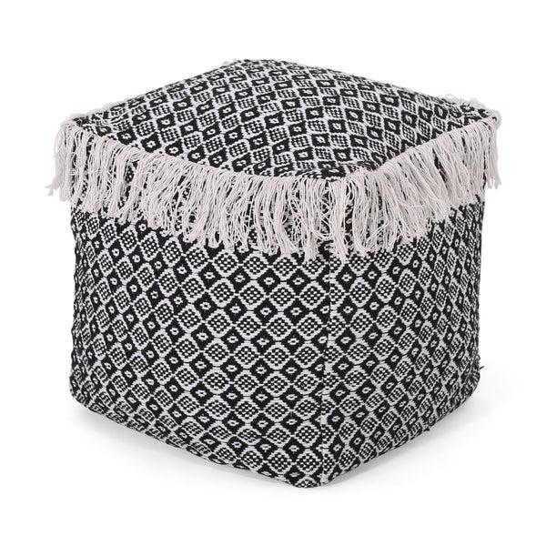 gdf studio Derrin Boho Fabric Cube Pouf