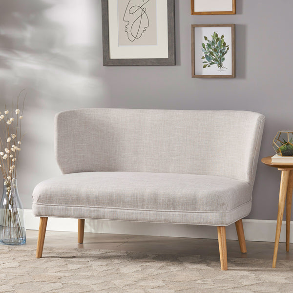 Gdf Studio Dumont Mid Century Modern Fabric Settee