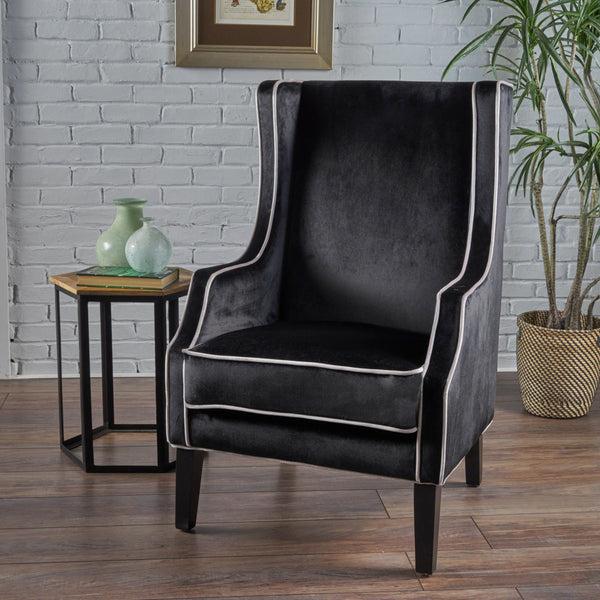 Gdf Studio Edell Velvet Wingback Accent Chair