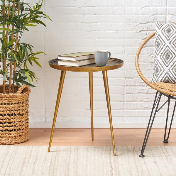 Gdf Studio Elaf Modern Aluminum Accent Table