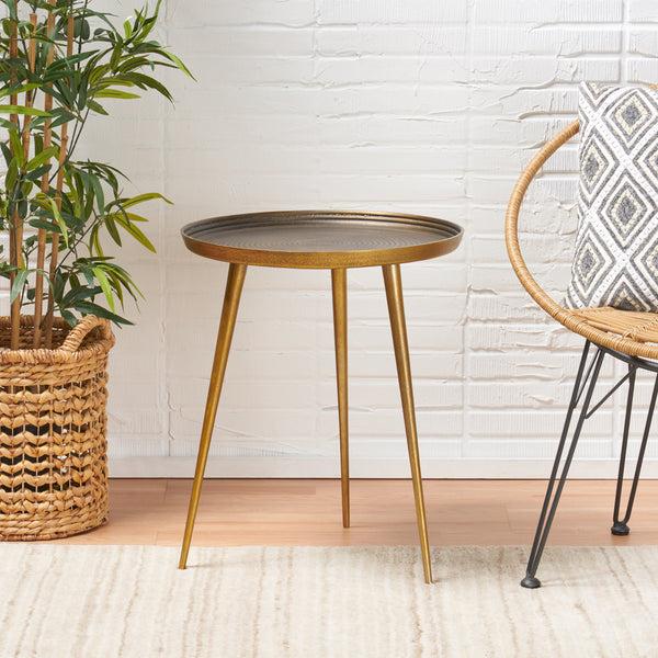 Gdf Studio Elaf Modern Aluminum Accent Table